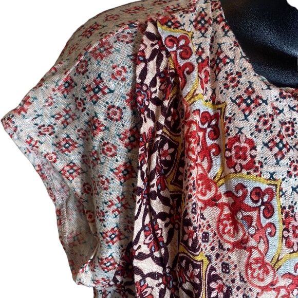 Sundance josette linen short sleeve top small bohemian Drapey top - Picture 3 of 7